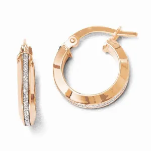 14 Karat Rose Gold Glimmer Hoops