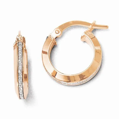 14 Karat Rose Gold Glimmer Hoops