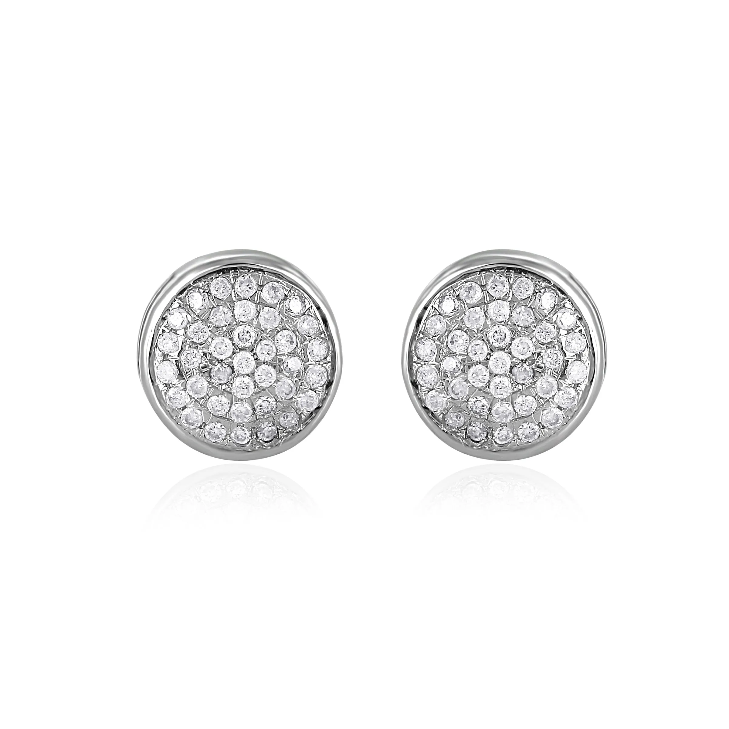 14K White Gold Diamond Stud Elizabeth Earrings