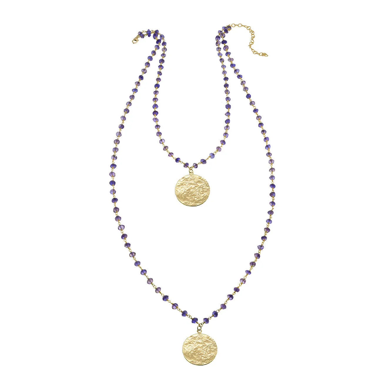 2 Layer Hammered Coin Necklace