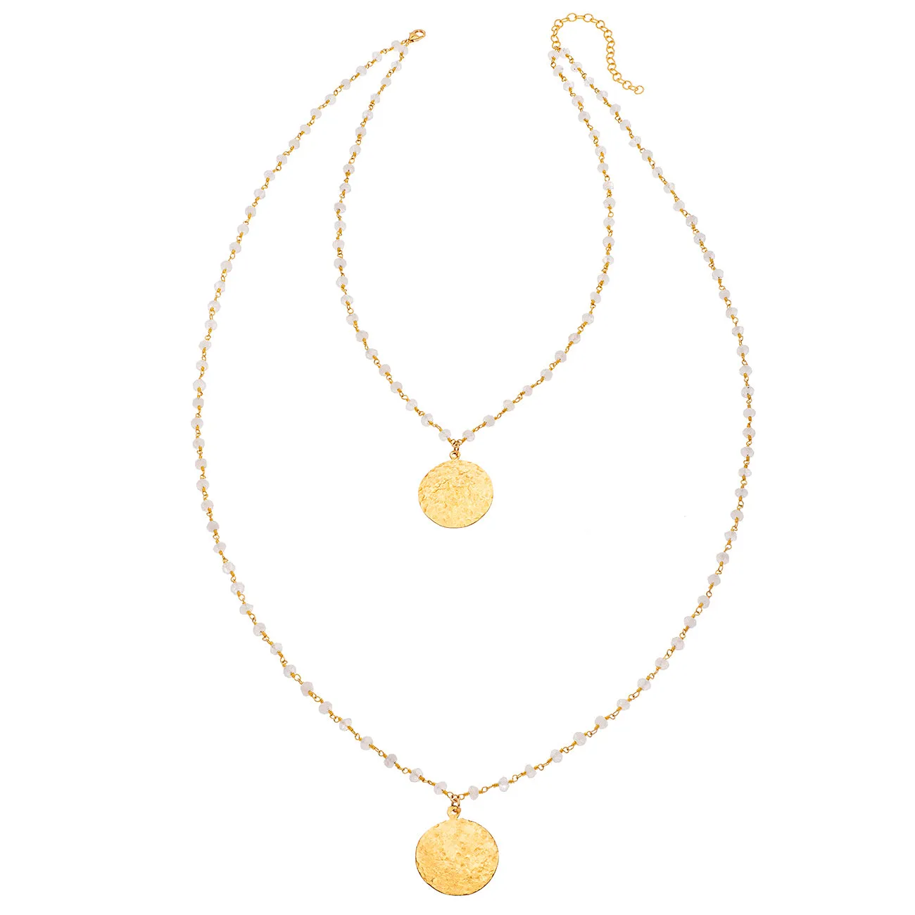 2 Layer Hammered Coin Necklace