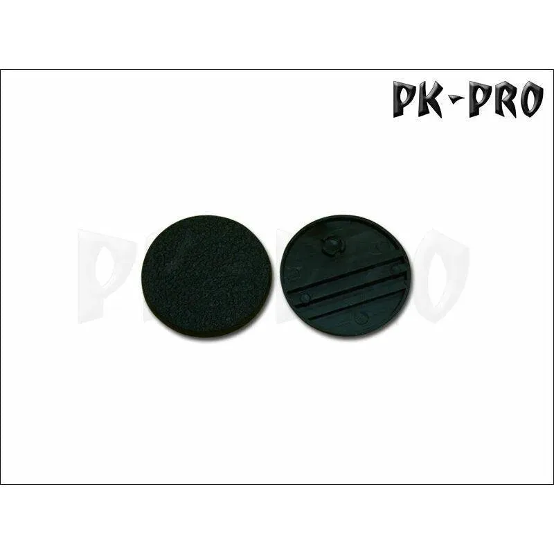 40mm rund Bases Textured (Magnet-Slot   2x optional Miniature-Slot)-(5x)