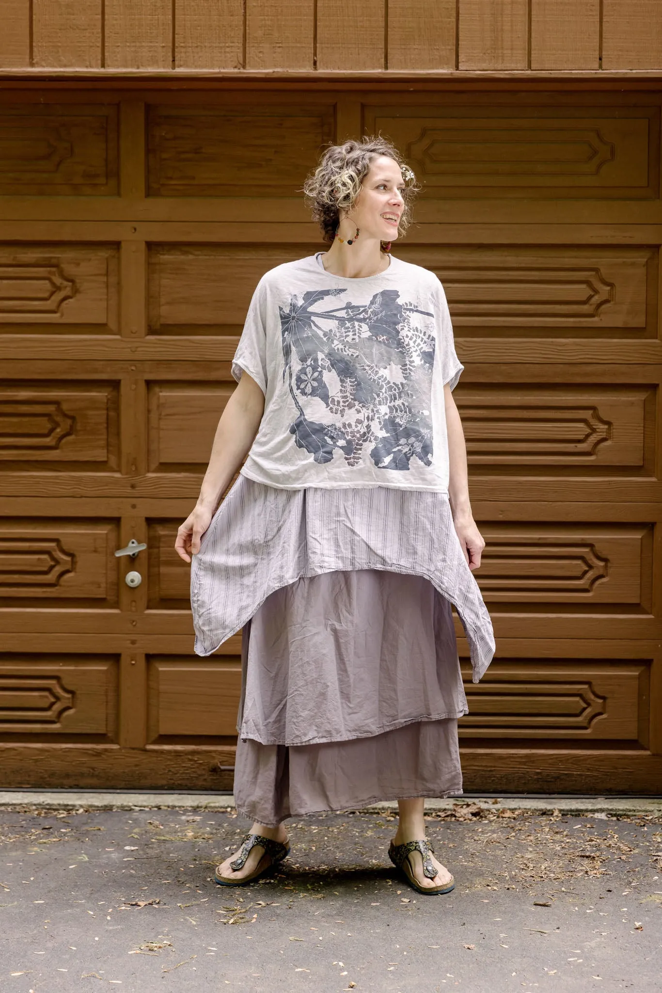 4190 Double Layer Skirt Shantung
