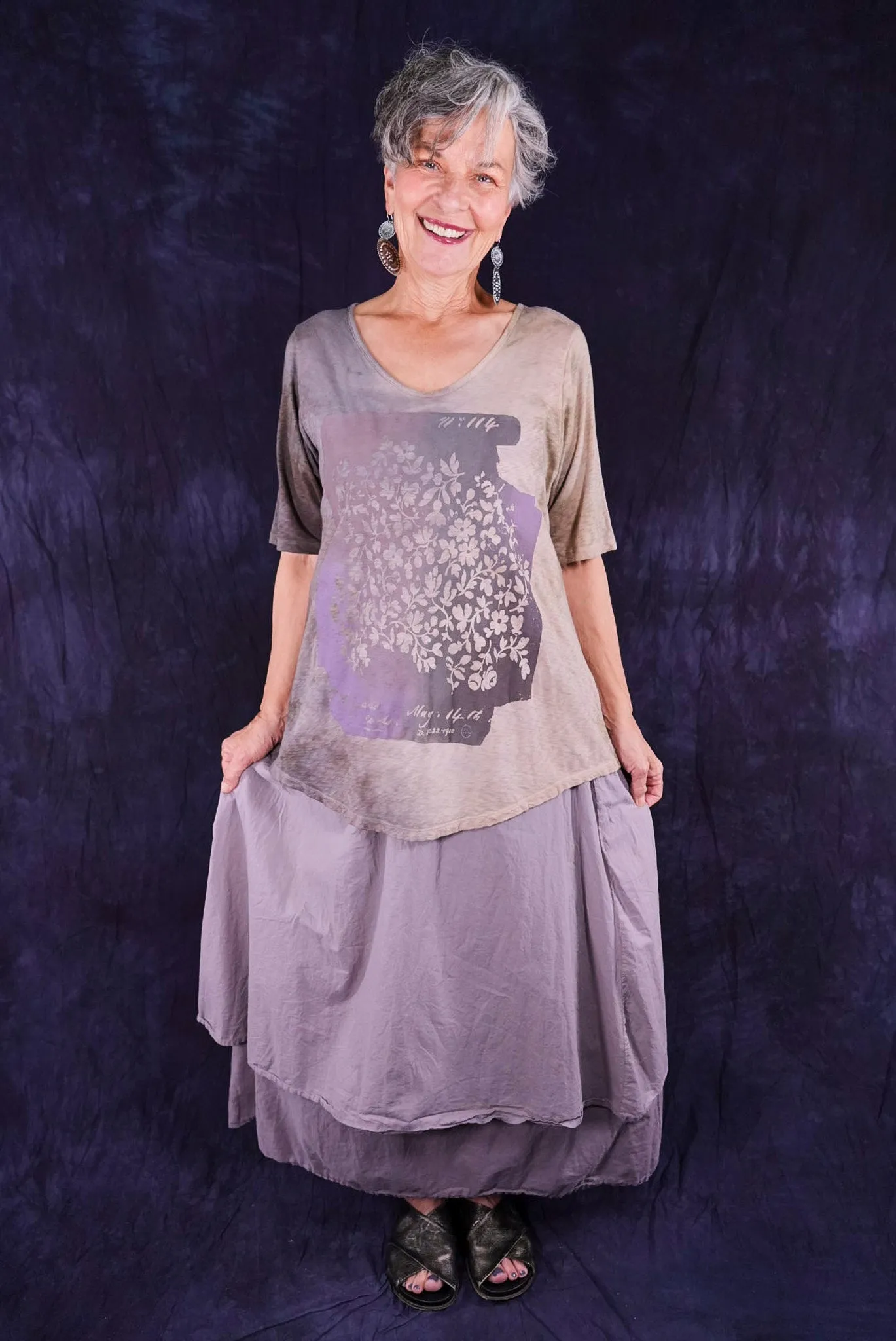 4190 Double Layer Skirt Shantung