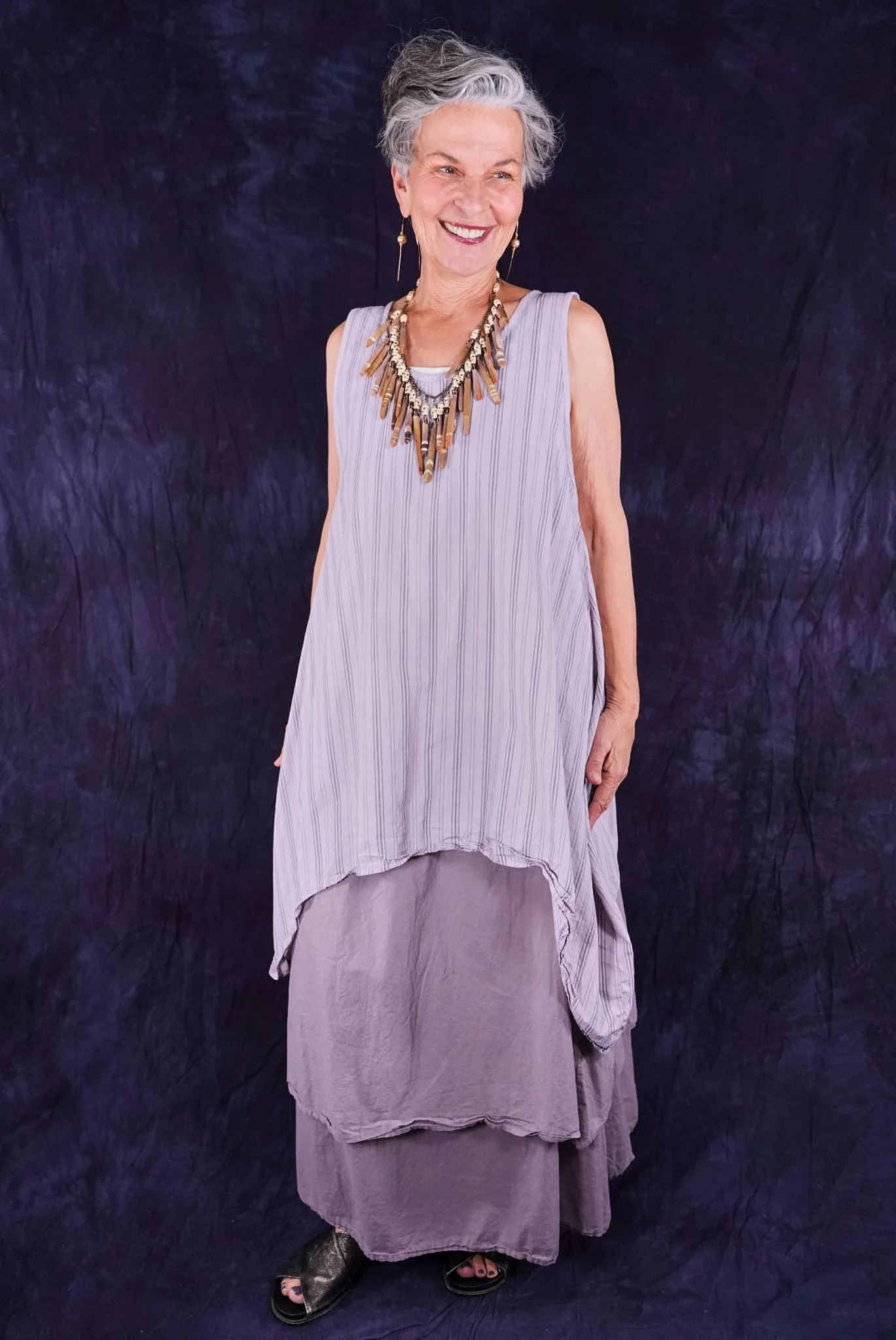 4190 Double Layer Skirt Shantung