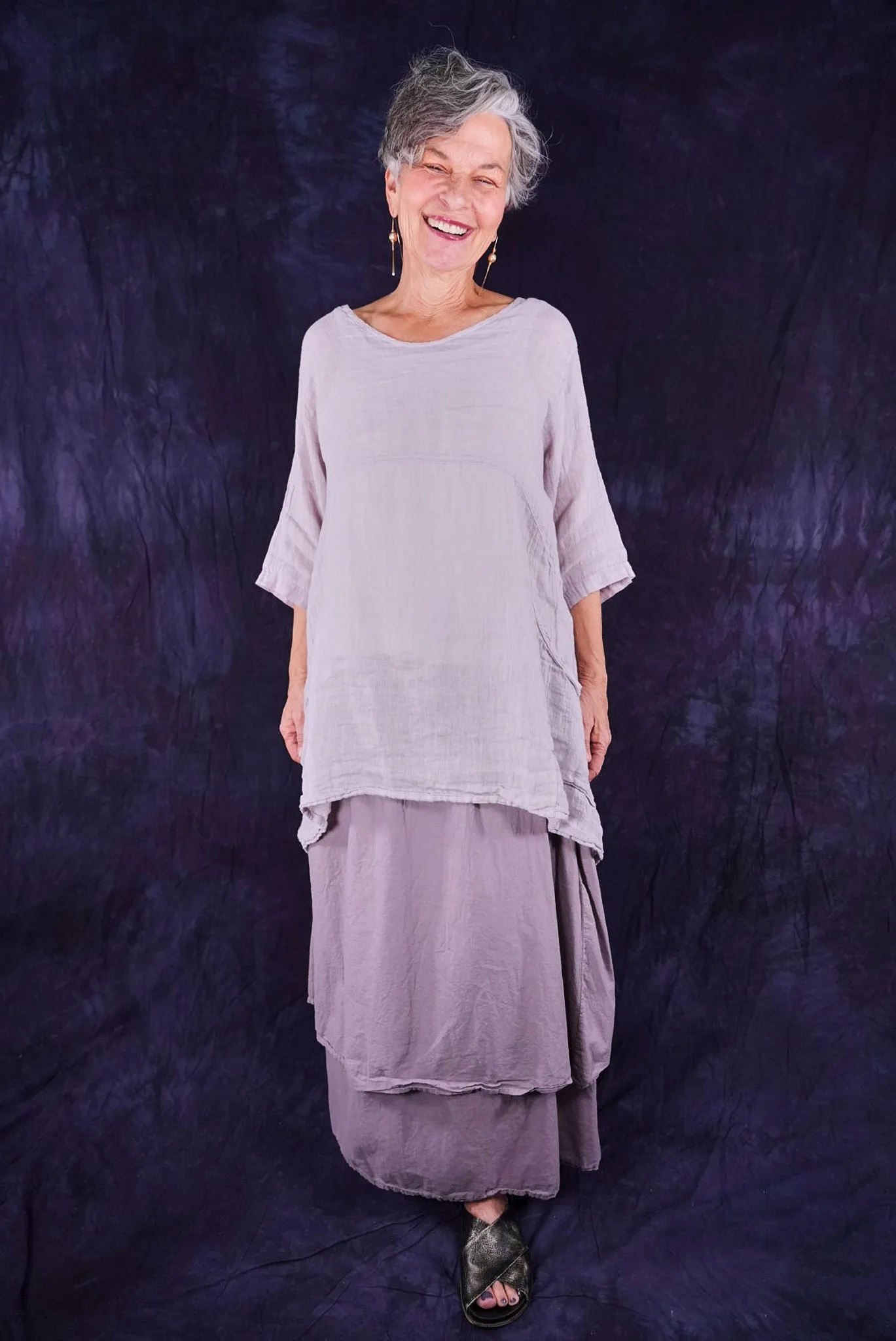 4190 Double Layer Skirt Shantung