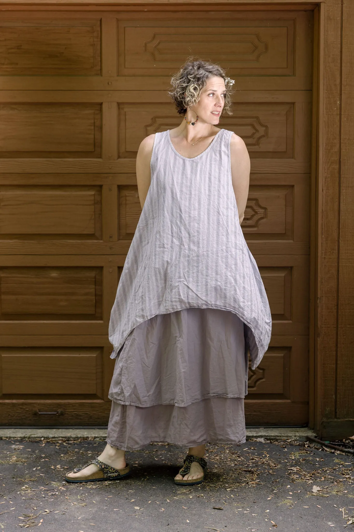 4190 Double Layer Skirt Shantung