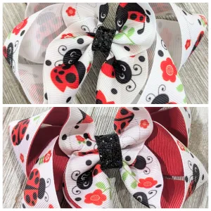 4" Ladybug Ribbon Hair Bow