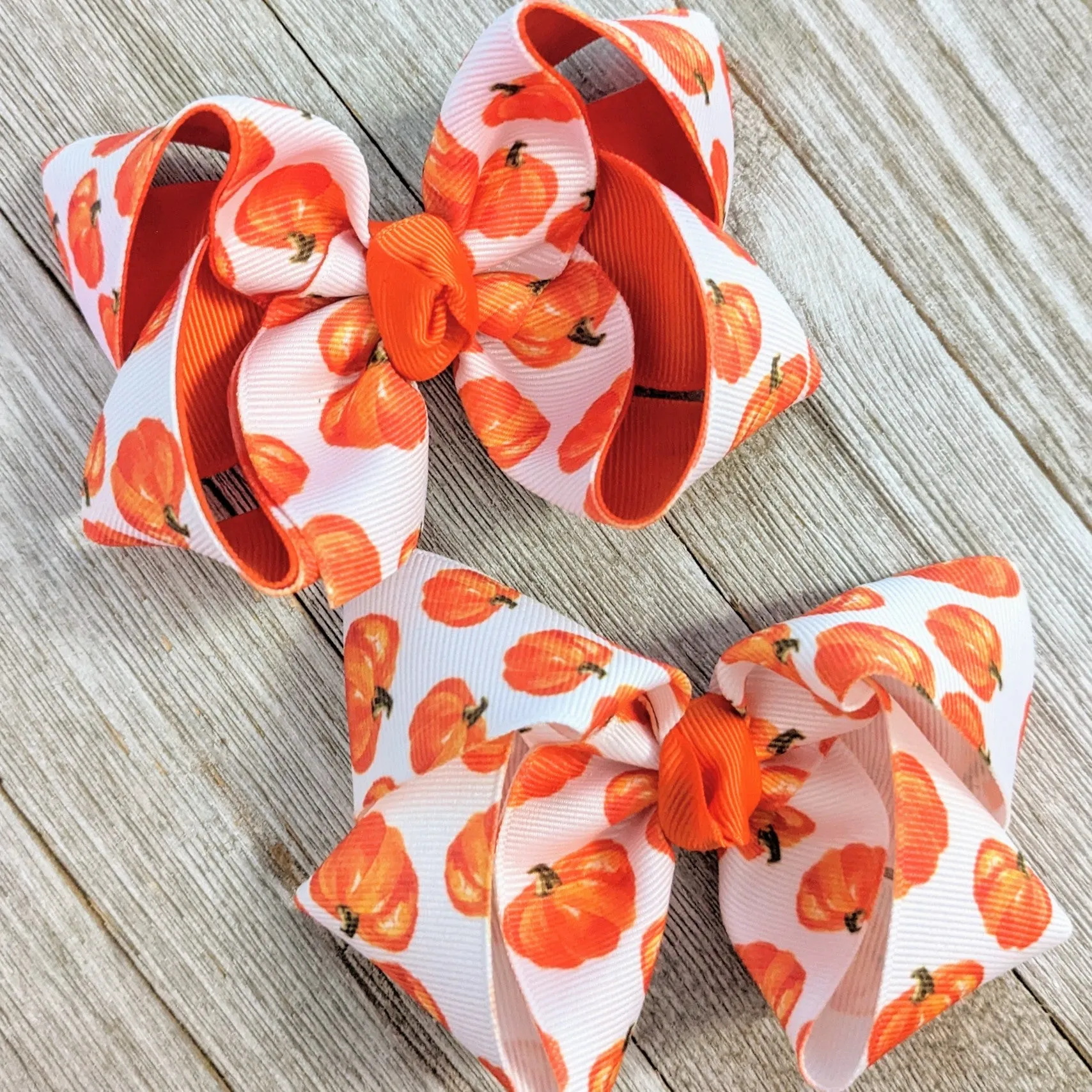 4" Pumpkin Ribbon Hair Bow