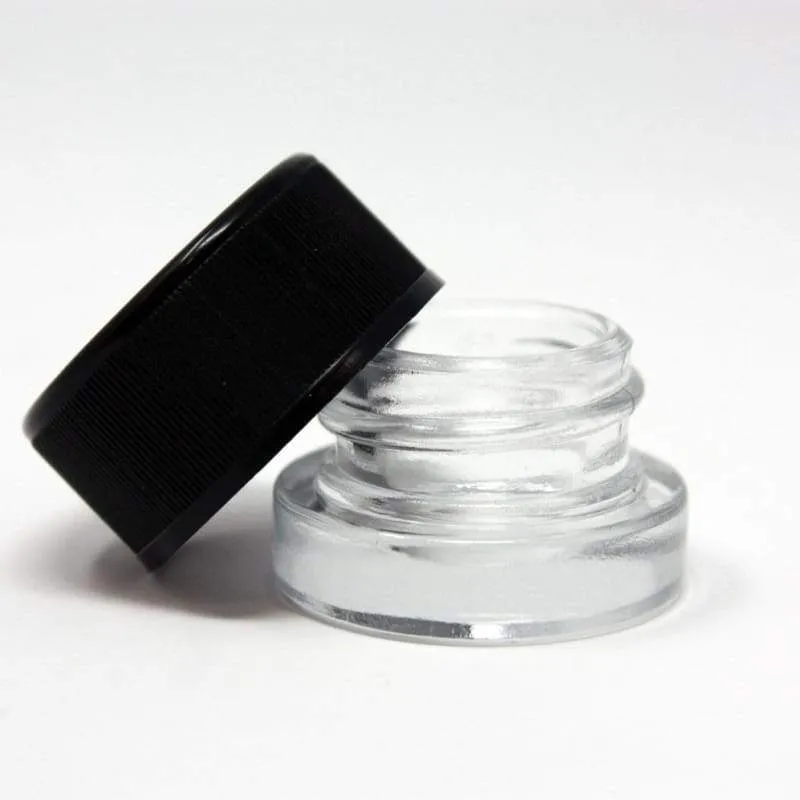 5ml Glass Jar- Child Resistant with Black Lids