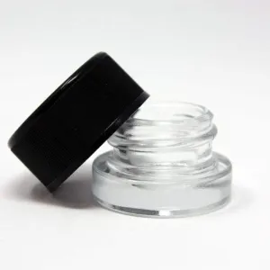 5ml Glass Jar- Child Resistant with Black Lids