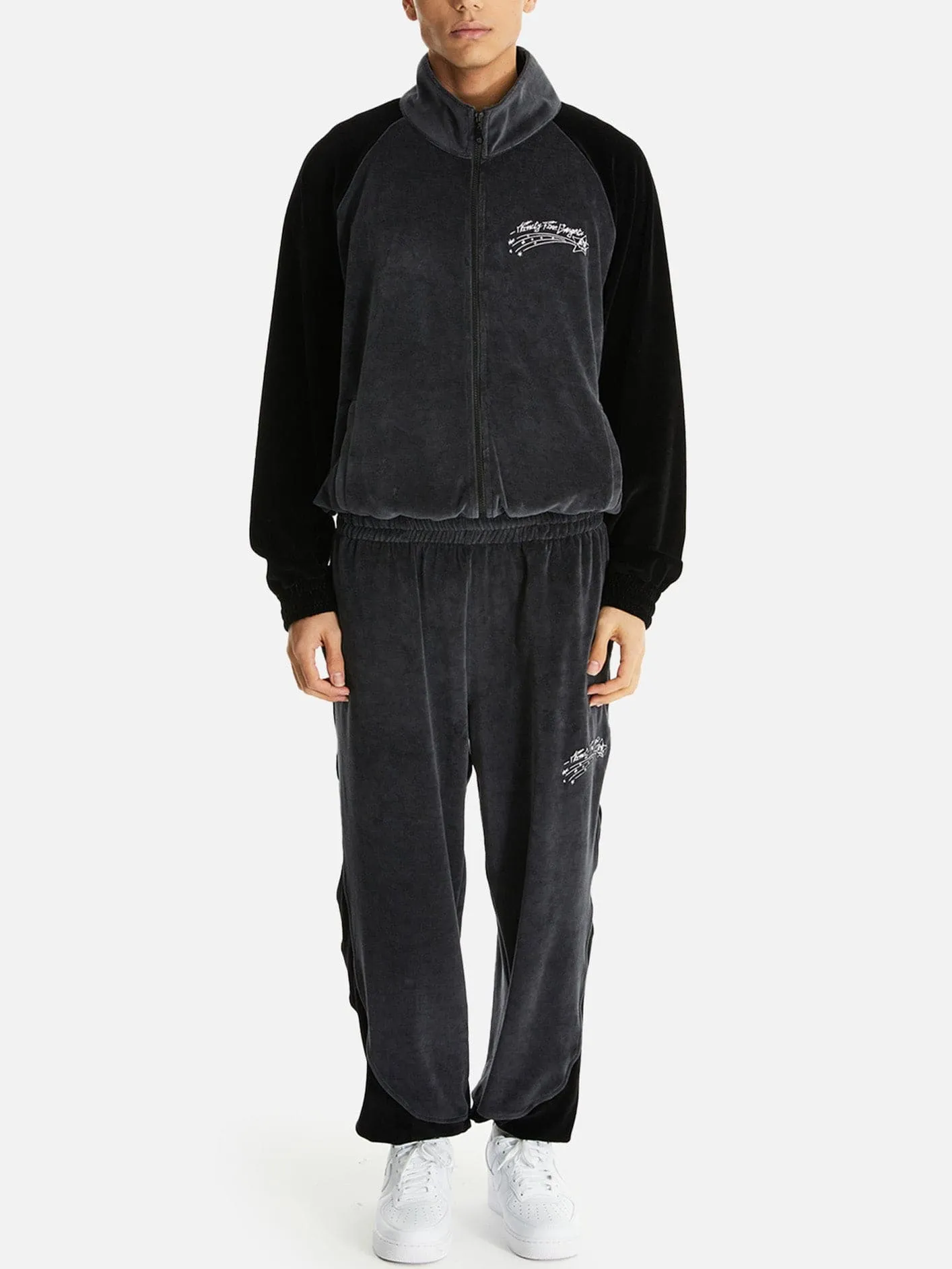 95G Velvet Zip Up - Black