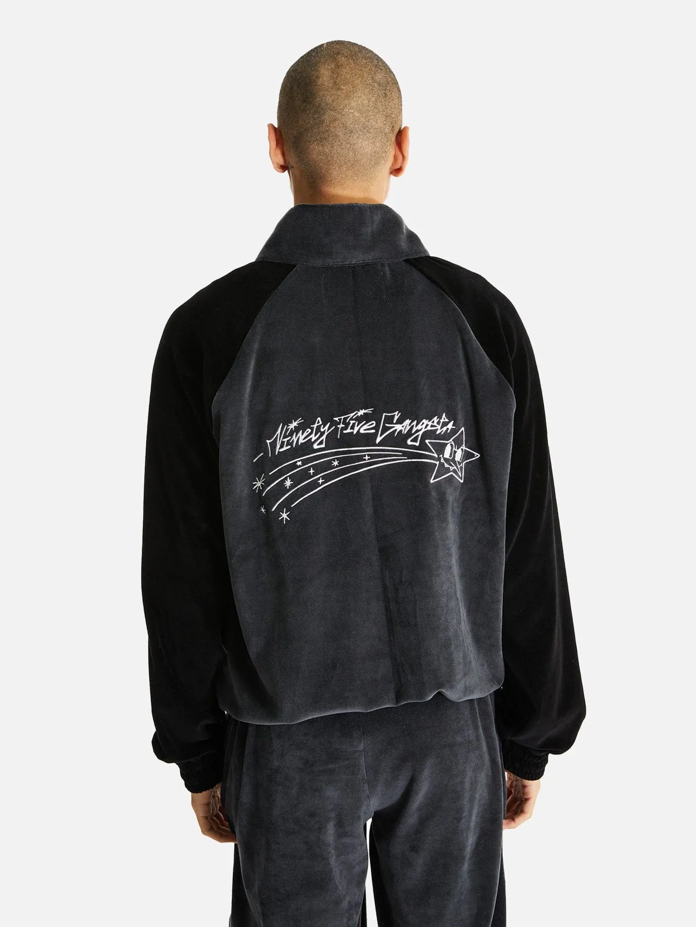 95G Velvet Zip Up - Black
