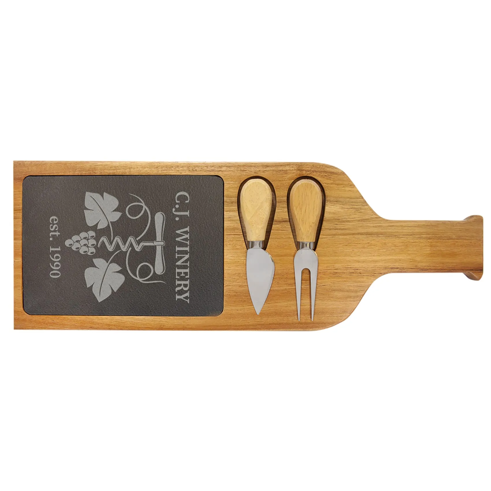 Acacia Wood/Slate Serving Board
