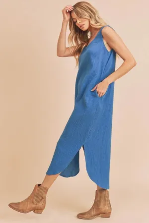 Aemi   Co Round Neck Midi Tank Dress with Pockets