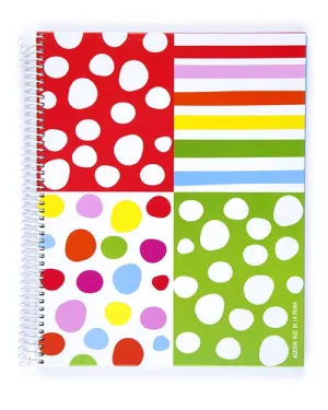 Agatha Ruiz de la Prada for Miquelrius Cardboard Notebook, Multi (8.5 x 11, 4-Subject, College Ruled) 140 SHEETS