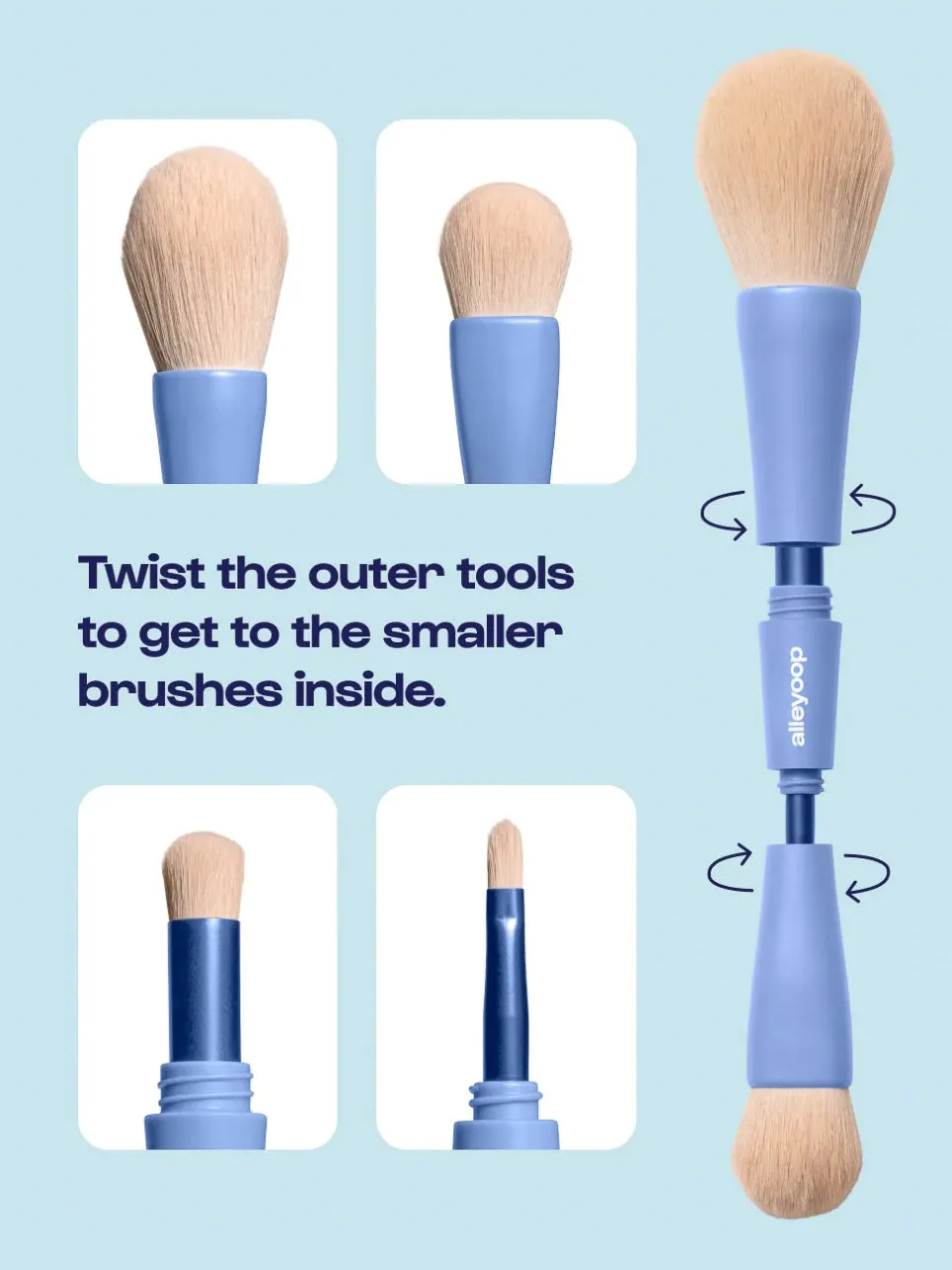 Alleyoop Overachiever 4-in-1 Makeup Brush