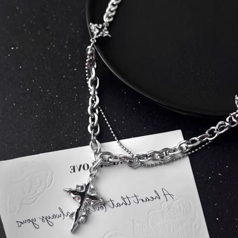 American Double Layer Starburst Necklace