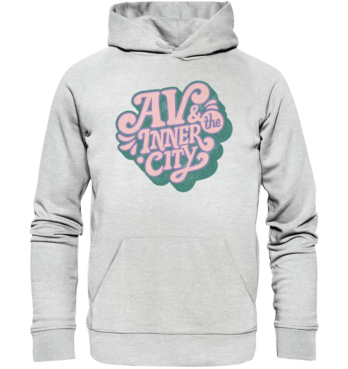 AV & the Inner City / Premium Hoodie with Pink and Green Logo