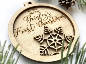 Baby's First Christmas 3-D Personalized Wood Christmas Ornament