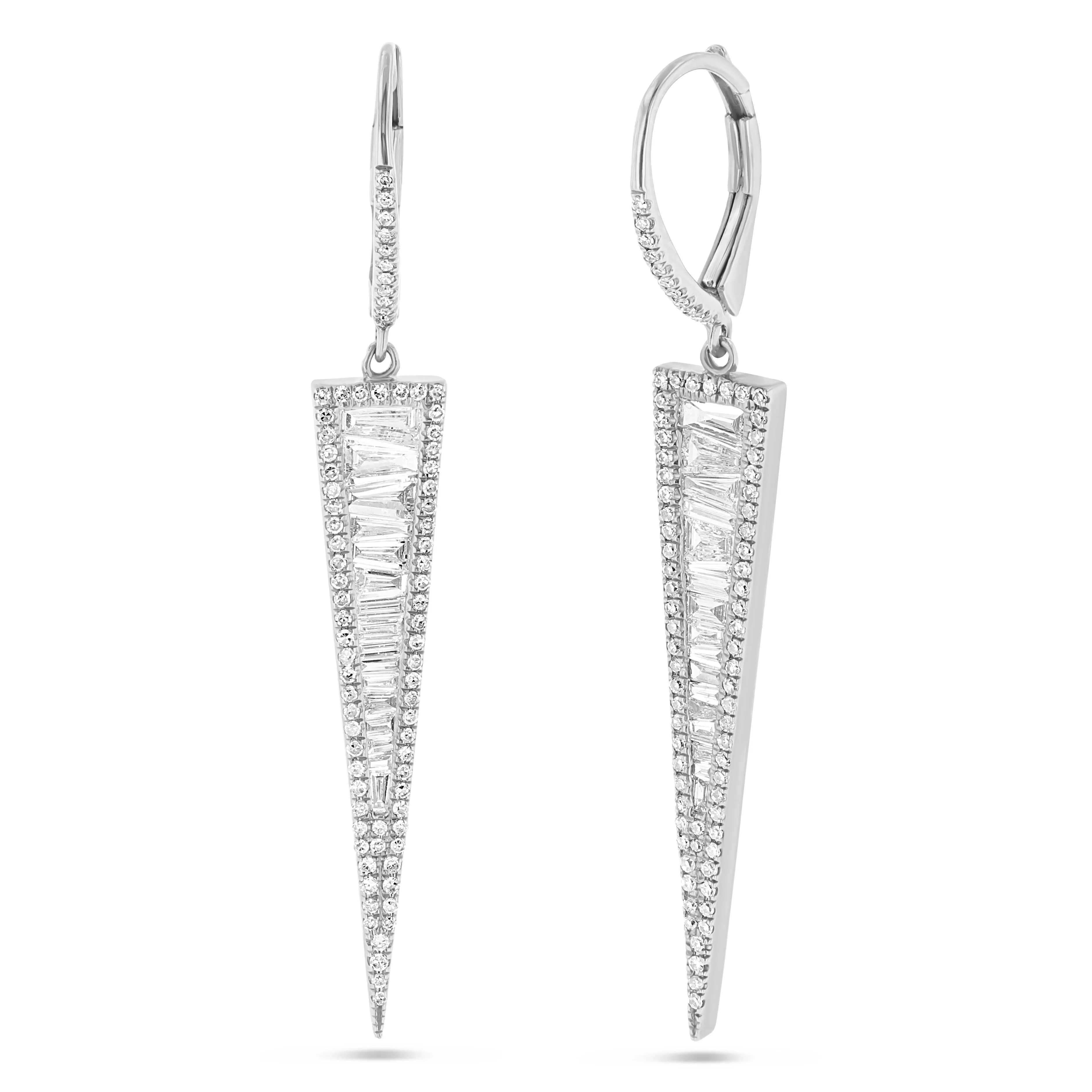 Baguette Dagger Diamond Earrings