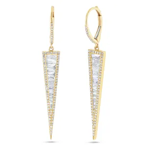 Baguette Dagger Diamond Earrings