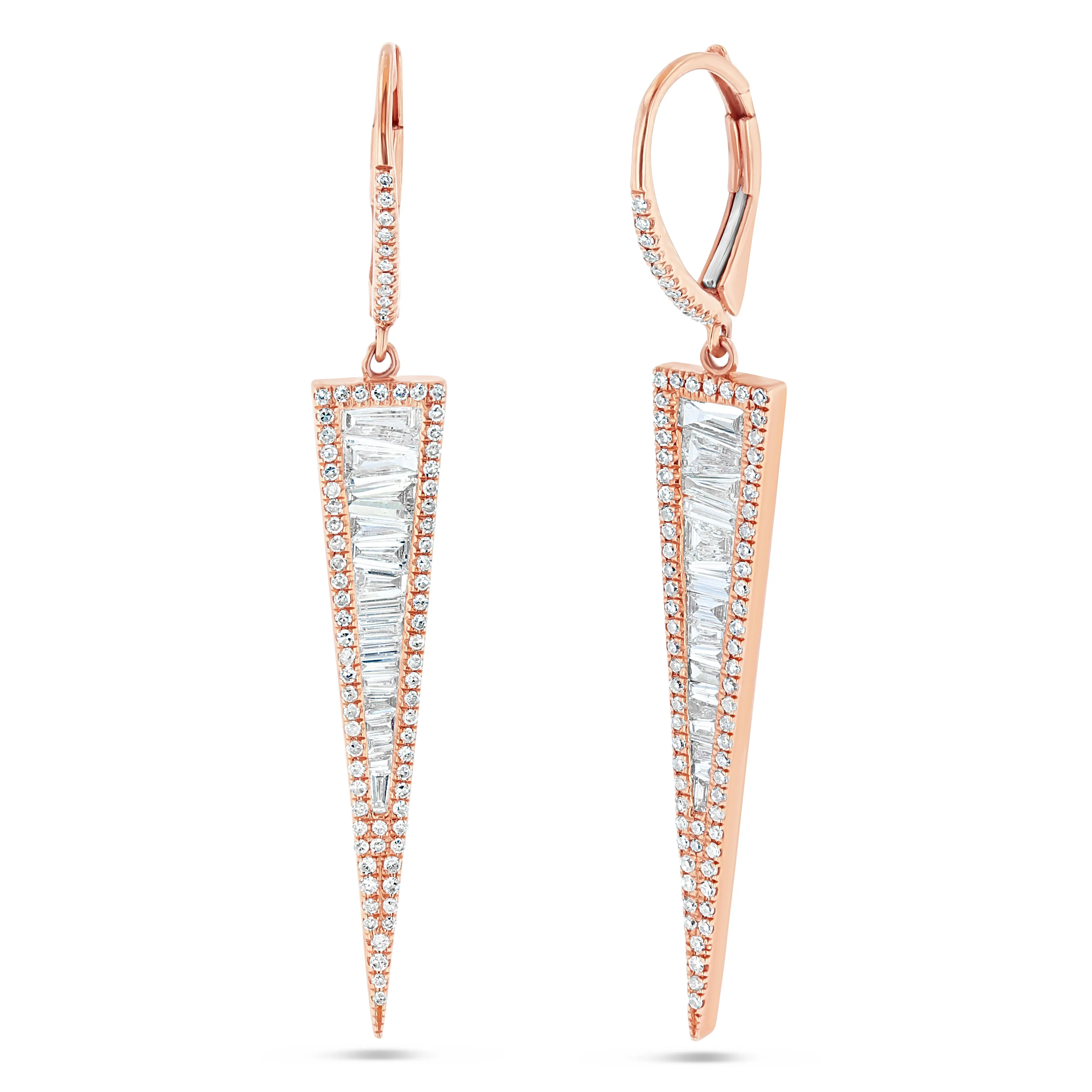 Baguette Dagger Diamond Earrings