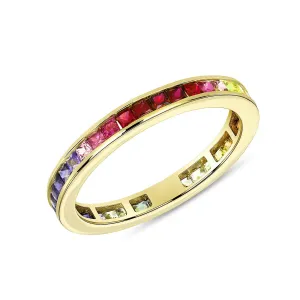 Baguette Ombre Rainbow Ring