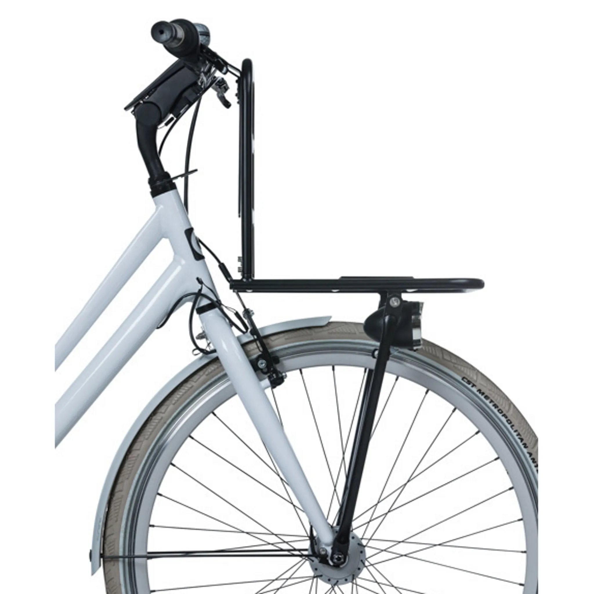 Basil Front Carrier MIK Large Axle Mount Gloss Black