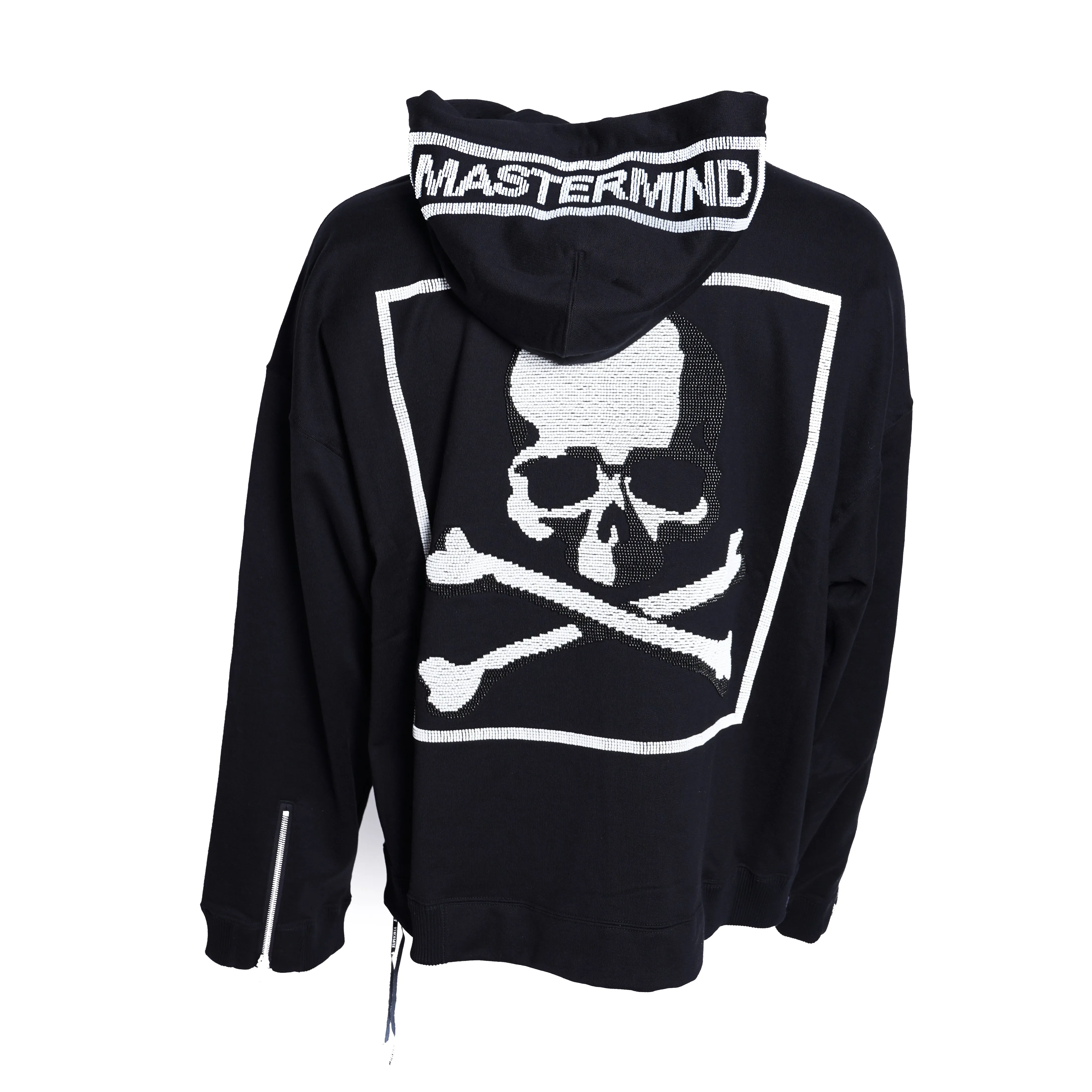 BEADED EMBROIDERY ZIP UP HOODIE