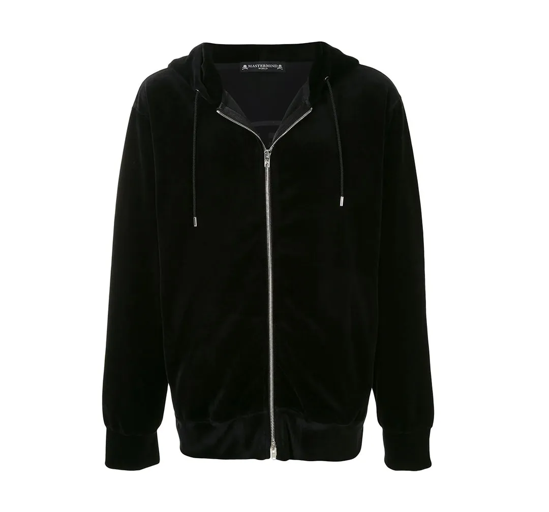 BEADED EMBROIDERY ZIP UP HOODIE