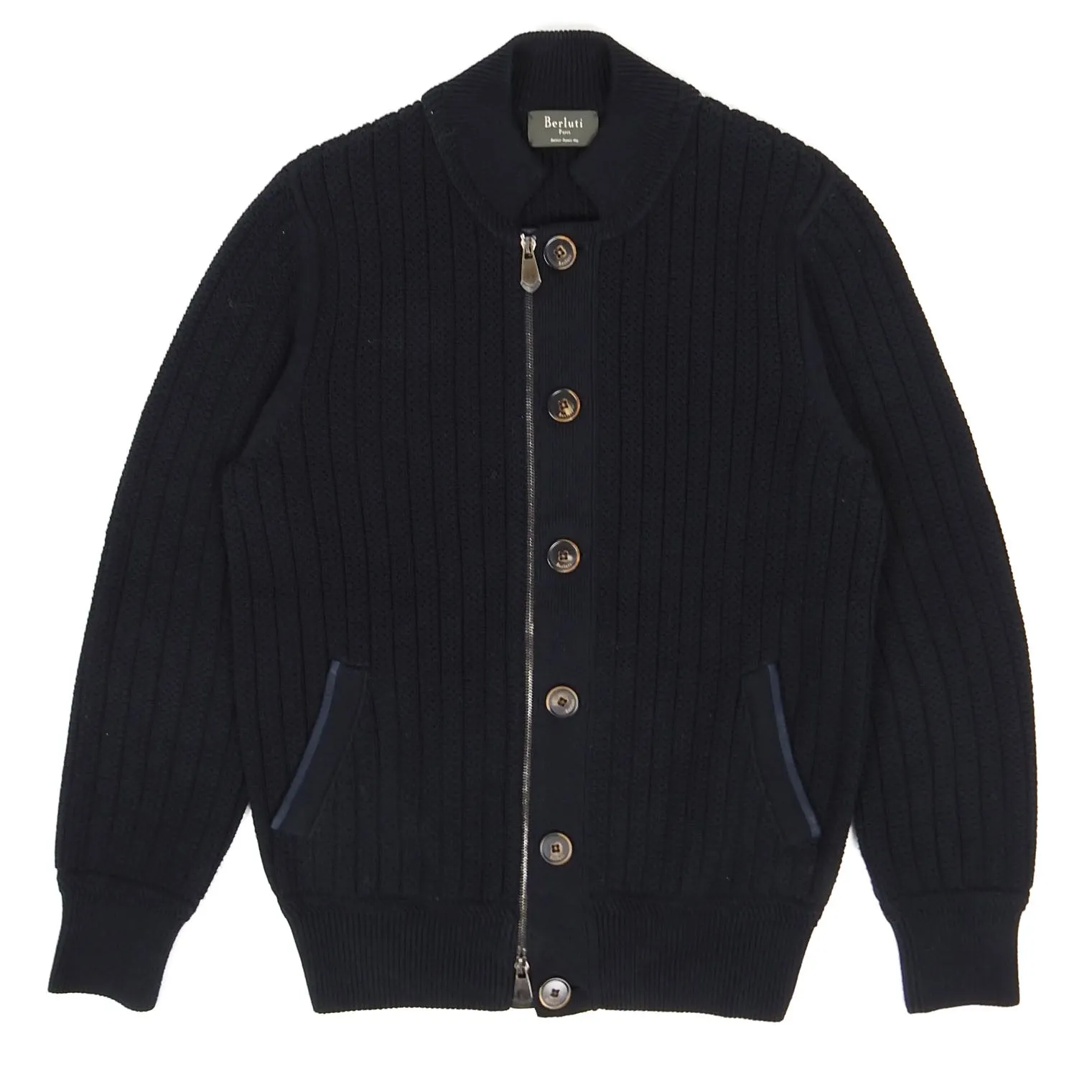 Berluti Zip Up Knit Black Size 48