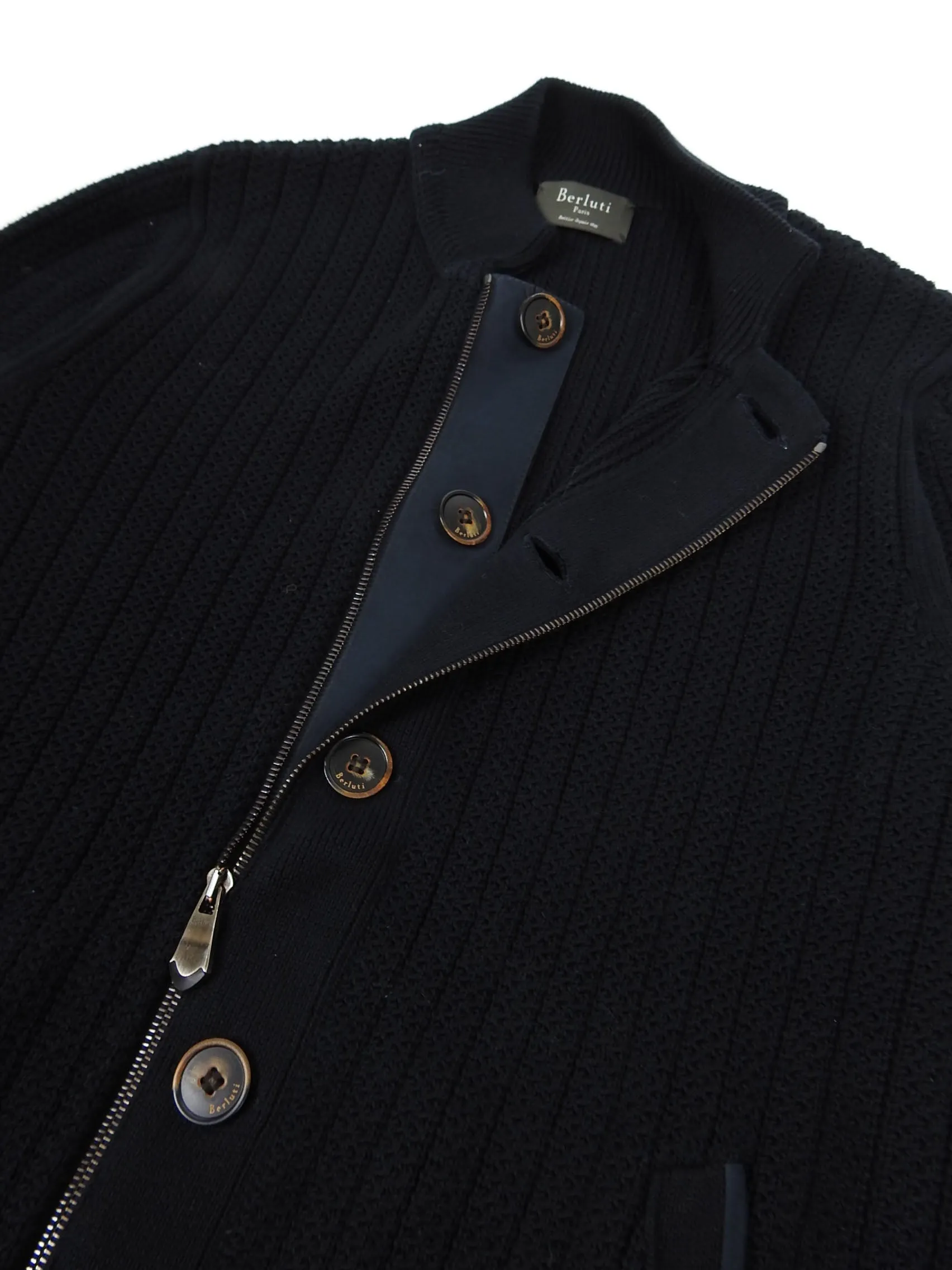 Berluti Zip Up Knit Black Size 48