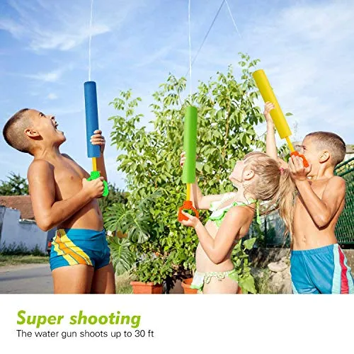Betheaces Water Guns Toys for Kids, 3Pack Foam Water Blaster Shooter Summer Fun Outdoor Swimming Pool Games Toys for Boys Girls Adults