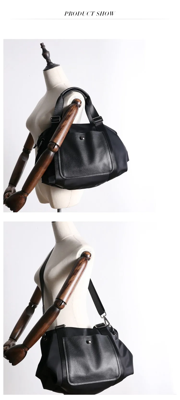 Black Crossbody Nylon Bag Black Nylon Shoulder Bag Handbag Women's Nylon Crossbody Bag