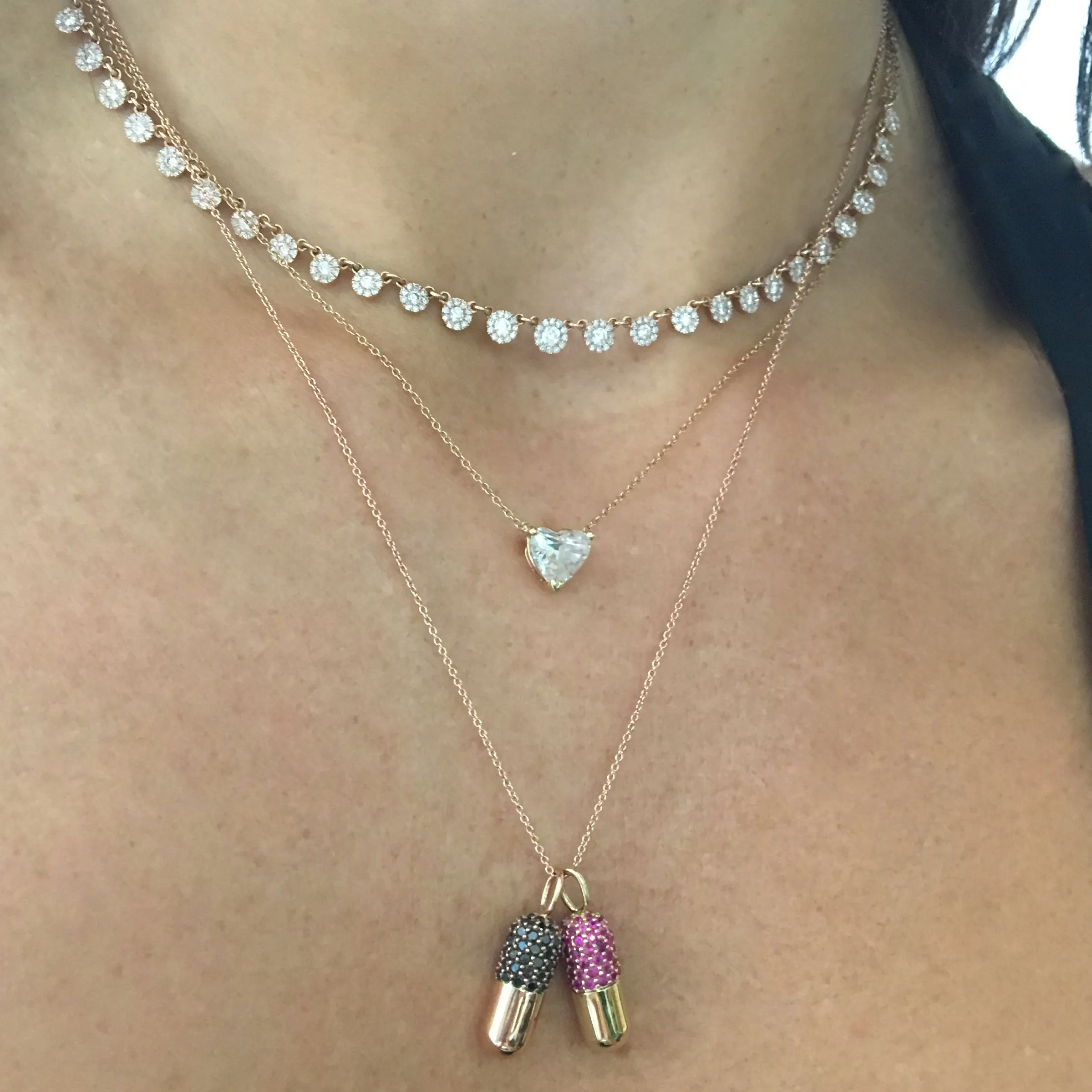 Black Diamond Pill Necklace