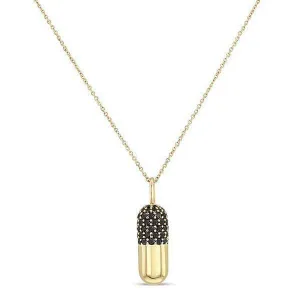 Black Diamond Pill Necklace