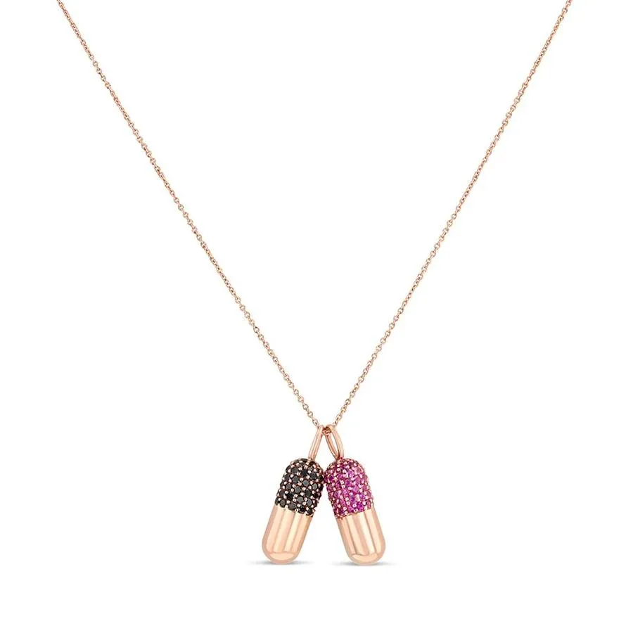 Black Diamond Pill Necklace