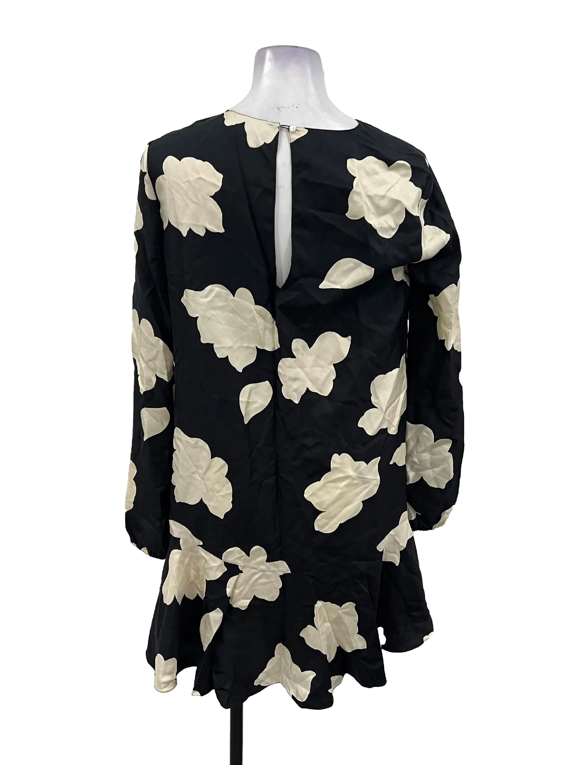 Black Flower Shirt Dress