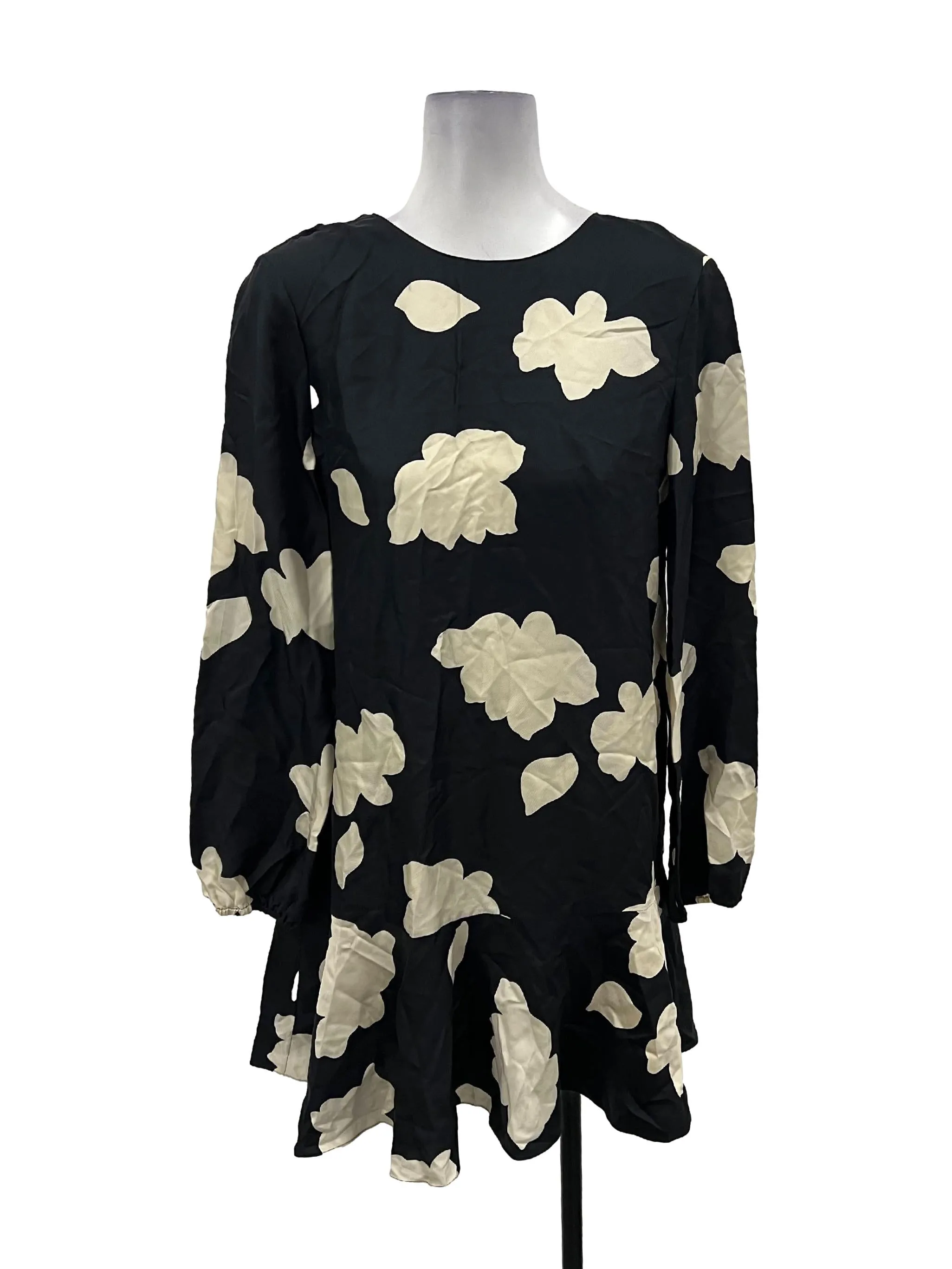 Black Flower Shirt Dress