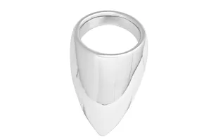 Black Label - Teardrop Cockring - Stimuleert de Prostaat - RVS - Zilver