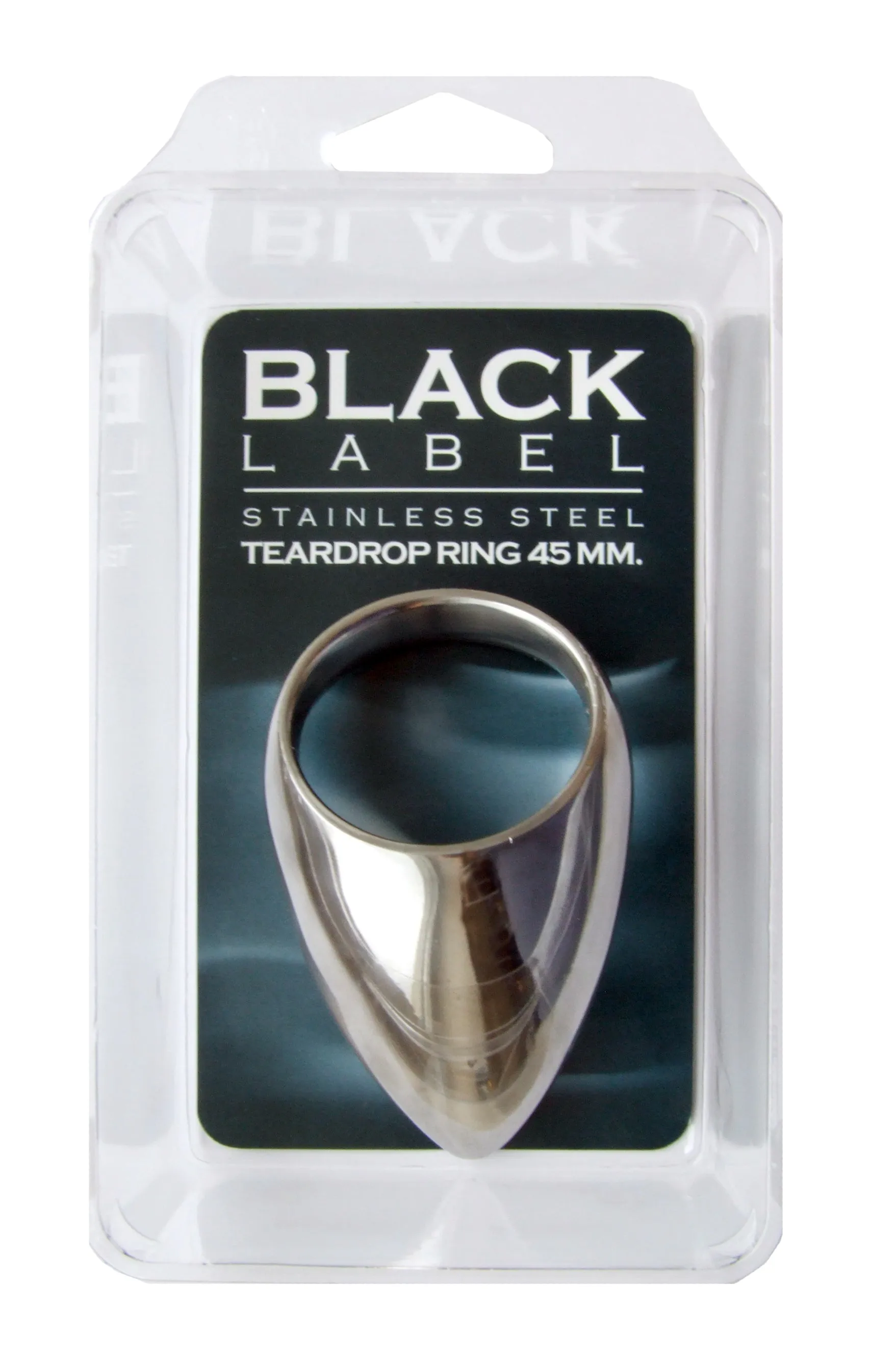Black Label - Teardrop Cockring - Stimuleert de Prostaat - RVS - Zilver
