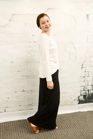 Black Lined Maxi Skirt