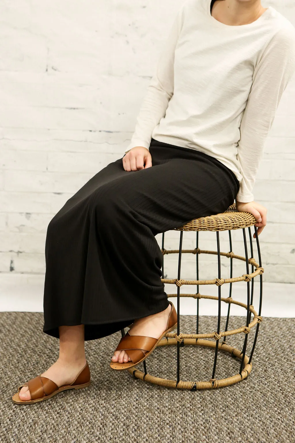Black Lined Maxi Skirt