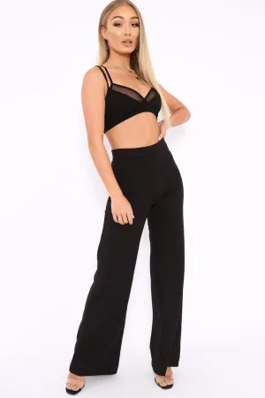 Black Plunge Front Double Layer Bralet - Moxie