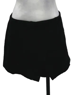 Black Wrap Mesh Skorts
