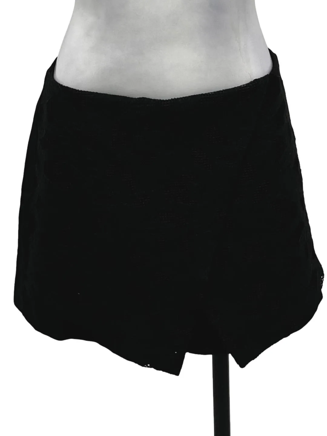 Black Wrap Mesh Skorts