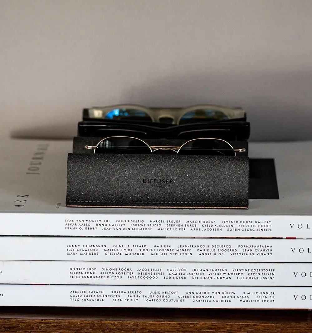 BONDED LEATHER EYEWEAR STAND-Black
