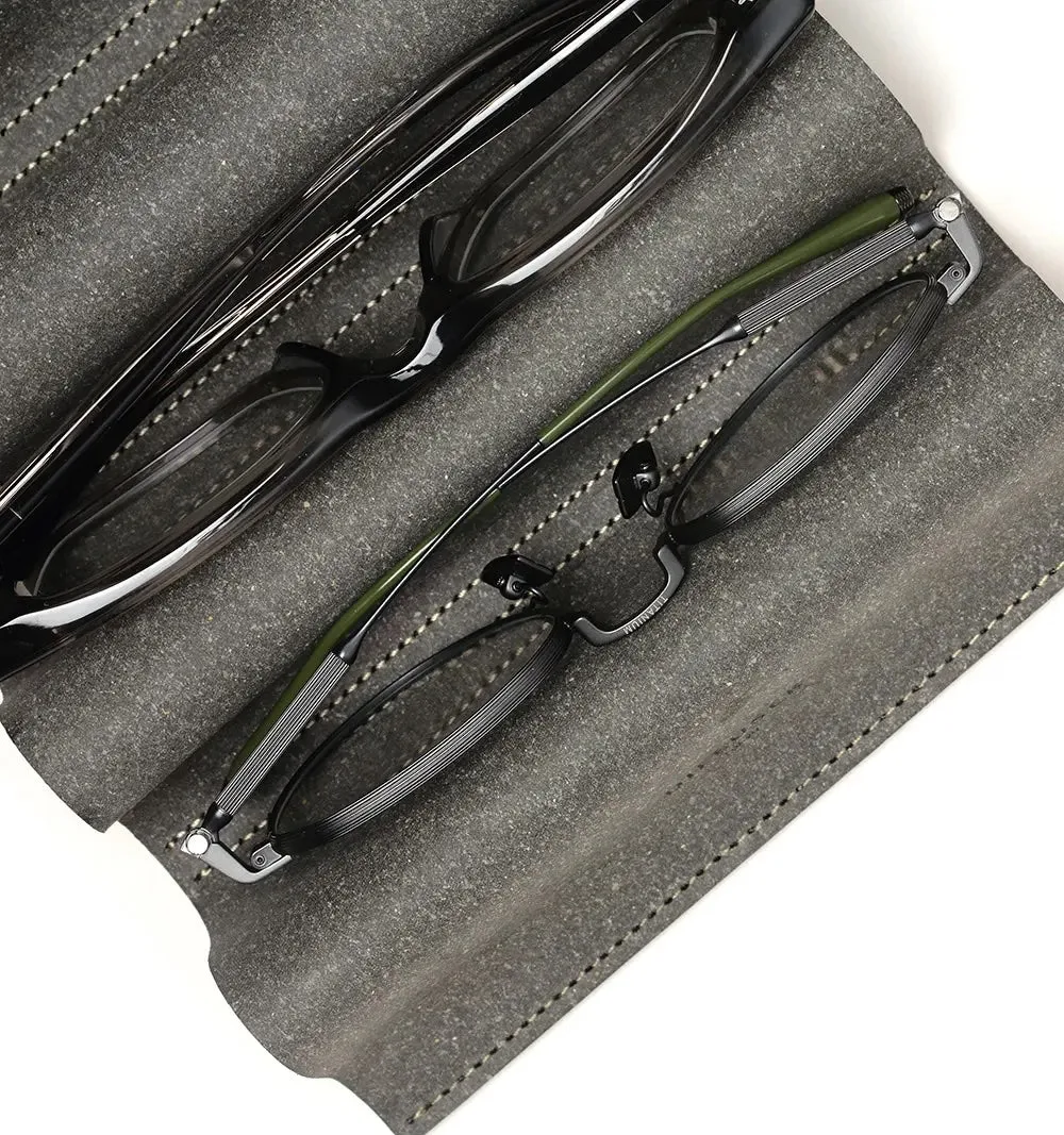 BONDED LEATHER EYEWEAR STAND-Black