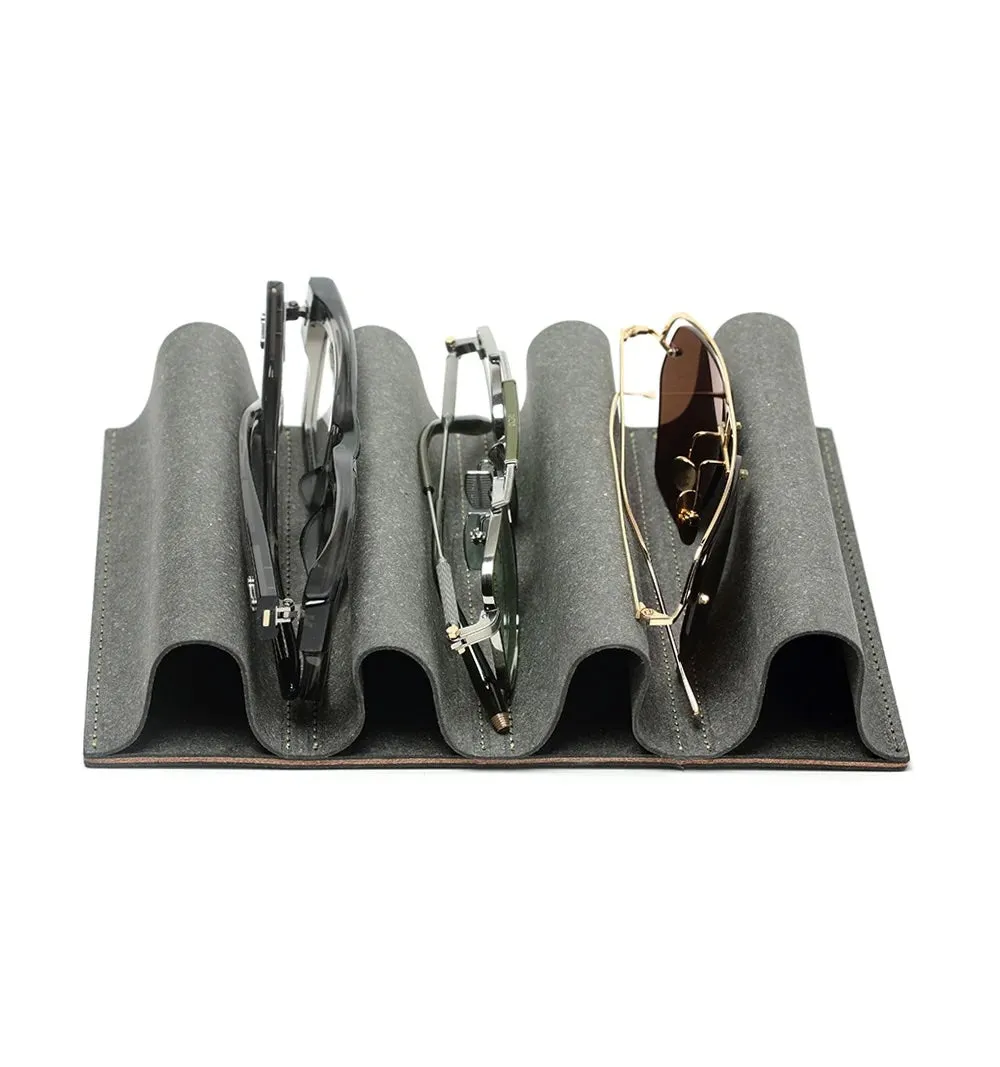 BONDED LEATHER EYEWEAR STAND-Black